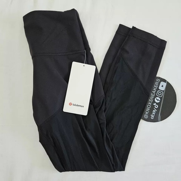Lululemon Wunder Train Mesh HR Tight 25” Black BLK Women's Size 2 - Picture 1 of 6